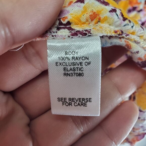 Cato Top Womens Size 14/16W Multicolor Floral Tiered Long Sleeve V-Neck Blouse - Picture 3 of 9